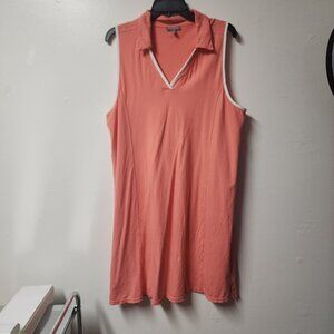 T by Talbots Pique polo dress orange tennis activewear XL UPF50